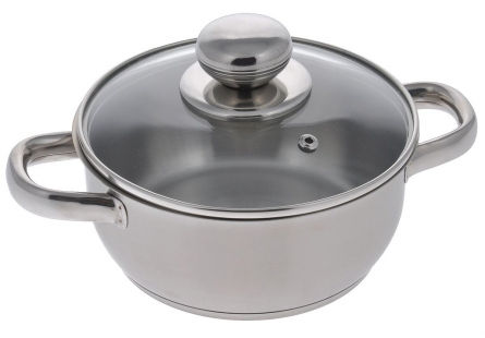 Кастрюля "Славяна" 1 л со стеклянной крышкой (160/136 мм)