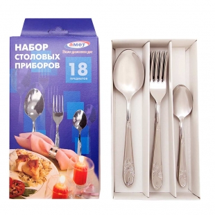 Набор столовый 18 предметов "Узоры"