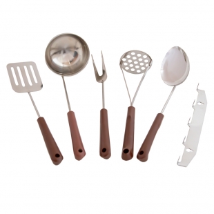 Набор кухонный с пластмассовыми ручками и металлическим подвесом 5 предметов