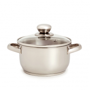 Кастрюля "Классика-ПРИМА" 1,5 л (объёмные ручки и стеклянная крышка) (160/136 мм)