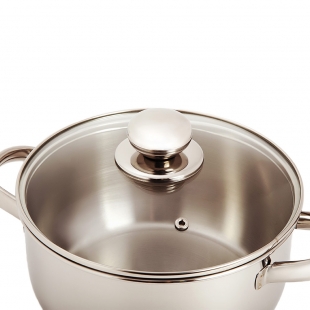 Кастрюля "Классика-ПРИМА" 1,5 л (объёмные ручки и стеклянная крышка) (160/136 мм)