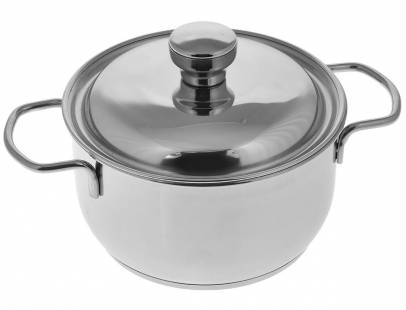 Кастрюля "Классика-ПРИМА" 1,5 л (прутковые ручки и металлическая крышка) (160/136 мм)